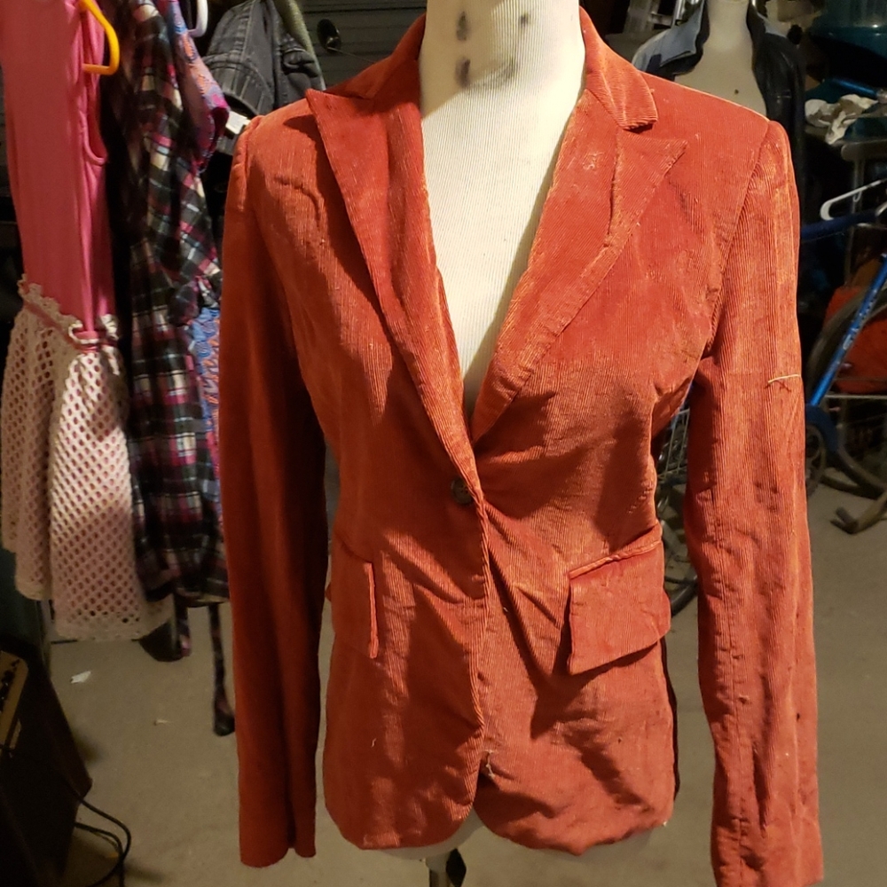 Orange corduroy banana republic blazer size 4
